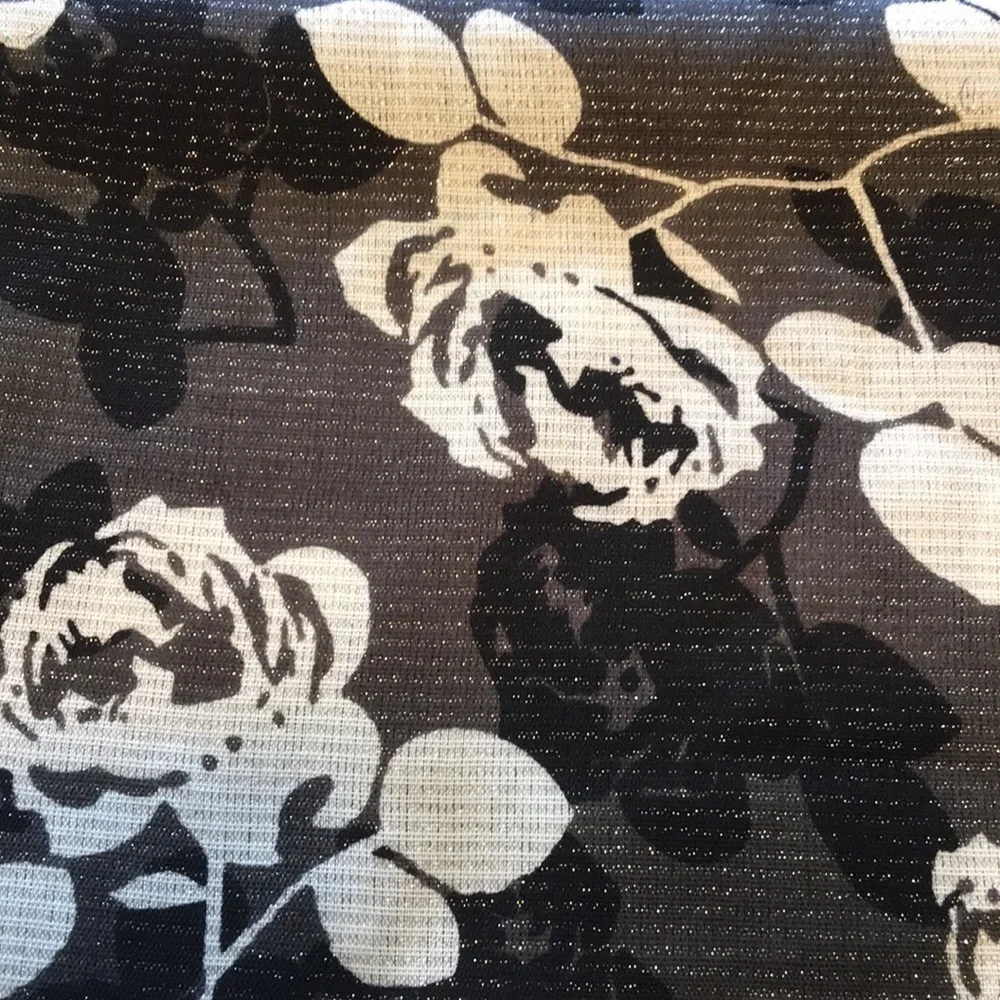 Oversized rose scarf wrap, black, white, gray